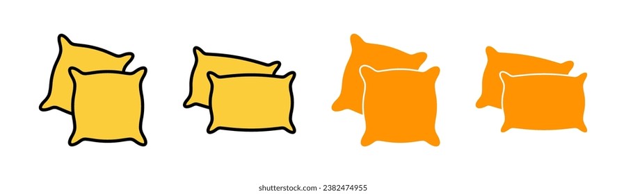Pillow icon set for web and mobile app. Pillow sign and symbol. Comfortable fluffy pillow