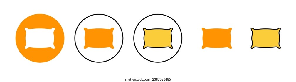 Juego de iconos de almohada para la aplicación web y móvil. Símbolo y signo de almohada. Cómoda almohada esponjosa