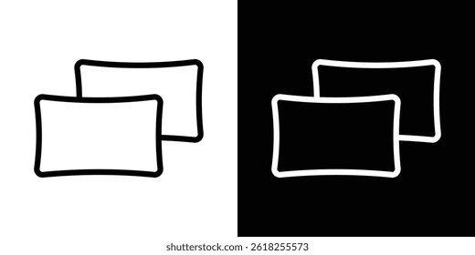 Pillow icon shape graphic simple plain clipart symbol. thin line outline art