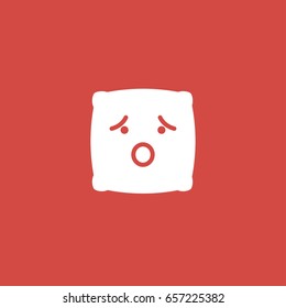pillow icon. sign design. red background
