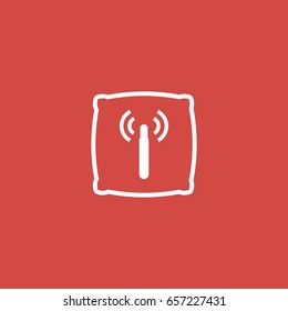 pillow icon. sign design. red background