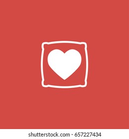 pillow icon. sign design. red background