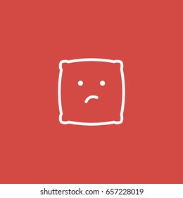 pillow icon. sign design. red background