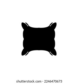 Pillow icon. Simple style furniture company big sale poster background symbol. Pillow brand logo design element. Pillow t-shirt printing. Vector for sticker.