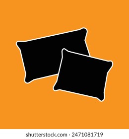 Pillow icon. Single flat icon on orange background. Vector illustration. Pillow sign and symbol. Vector illustration. Eps file 119.