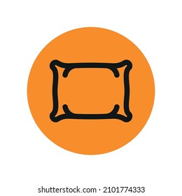 Pillow icon. Sleep and gentleness symbol. Isolated vector illustration on white background.
