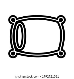 Pillow icon. Sleep symbol. Black icon. Vector illustration.