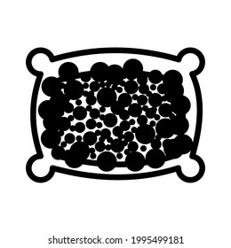 Pillow icon. Sleep symbol. Black icon. Vector illustration.