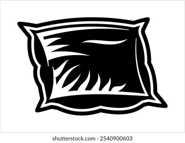 Icono de la almohada, Asistencia ergonómica suave de la ayuda del cuello de la cabeza para la ilustración del Arte vectorial de la comodidad que duerme