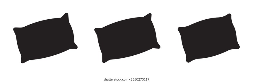 Pillow icon symbol for apps and websites. Pillow sign and symbol. Comfortable fluffy pillow icon vector set. Pillow icon vector set . 