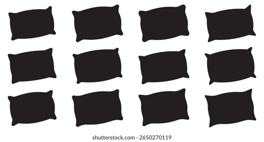 Pillow icon symbol for apps and websites. Pillow sign and symbol. Comfortable fluffy pillow icon vector set. Pillow icon vector set . 