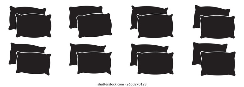Pillow icon symbol for apps and websites. Pillow sign and symbol. Comfortable fluffy pillow icon vector set. Pillow icon vector set . 