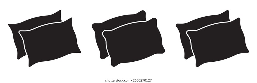 Pillow icon symbol for apps and websites. Pillow sign and symbol. Comfortable fluffy pillow icon vector set. Pillow icon vector set . 
