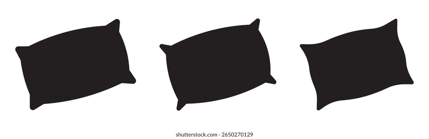 Pillow icon symbol for apps and websites. Pillow sign and symbol. Comfortable fluffy pillow icon vector set. Pillow icon vector set . 
