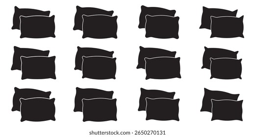 Pillow icon symbol for apps and websites. Pillow sign and symbol. Comfortable fluffy pillow icon vector set. Pillow icon vector set . 