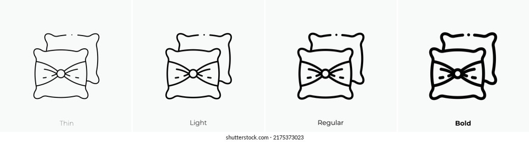 icono de almohada. Diseño delgado, ligero y audaz aislado en un fondo blanco