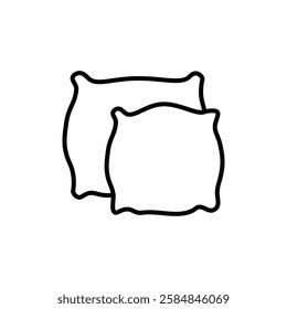 Pillow icon Thin line art isolated