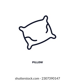pillow icon. Thin line pillow icon from hotel and restaurant collection. Outline vector isolated on white background. Editable pillow symbol can be used web and mobile