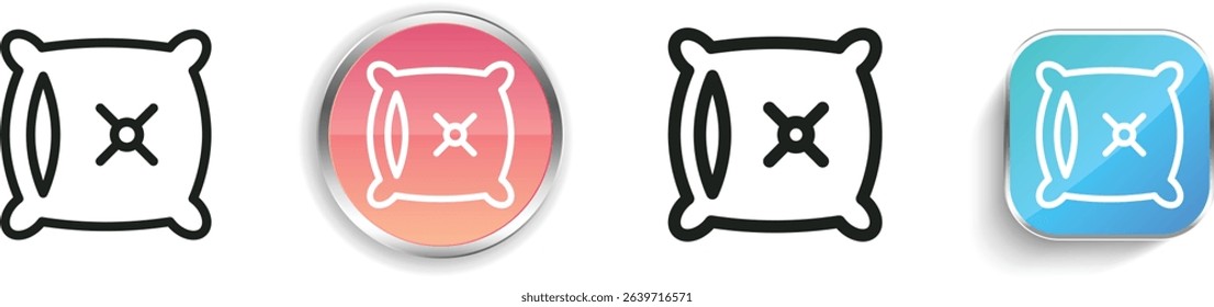 pillow icon. Thin Linear, Regular and Button Style Design Isolated On White Background
