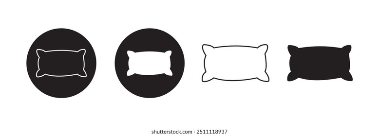 Pillow icon vector. Abstract cushion black logo. flat.