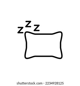 pillow icon - vector black sign