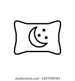 pillow icon - vector black sign