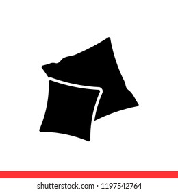 Pillow icon vector, cushion symbol. Simple, flat design for web or mobile app