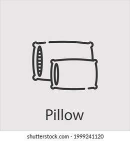 pillow icon vector icon.Editable stroke.linear style sign for use web design and mobile apps,logo.Symbol illustration.Pixel vector graphics - Vector