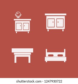 pillow icon. pillow vector icons set mirror nightstand, double bed and nightstand