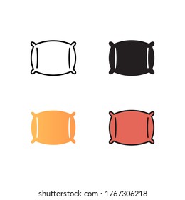 pillow icon vector illustration with different style design. isolated on white background