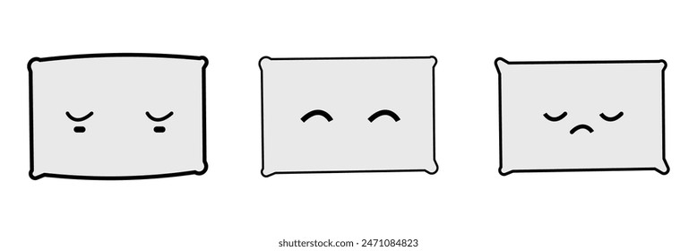 Pillow icon vector illustration isolated on white background. Pillow icon vector, filled flat sign, solid pictogram isolated on white. Symbol, logo illustration. Vector illustration. Eps file 104.