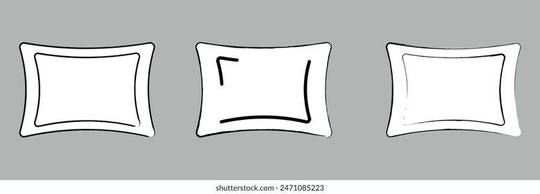 Pillow icon vector illustration isolated on grey background. Pillow icon vector, filled flat sign, solid pictogram isolated on white. Symbol, logo illustration. Vector illustration. Eps file 102.