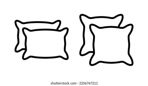 Pillow icon vector illustration. Pillow sign and symbol. Comfortable fluffy pillow