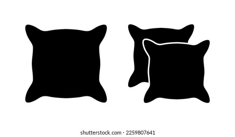Ilustración vectorial de icono de almohada. Símbolo y signo de almohada. Cómoda almohada esponjosa