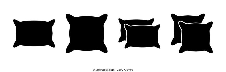 Ilustración vectorial de icono de almohada. Símbolo y signo de almohada. Cómoda almohada esponjosa