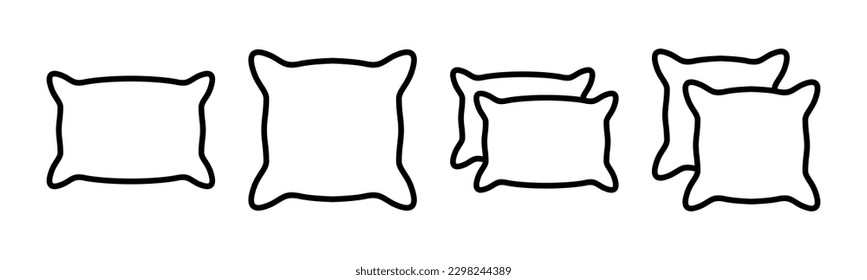 Kissen Symbol, Vektorgrafik. Kissen-Zeichen und Symbol. Komfortables, flauschiges Kissen