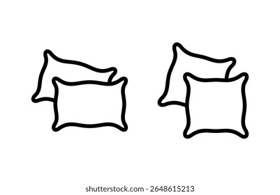 Pillow icon vector illustration. Pillow sign and symbol. Comfortable fluffy pillow