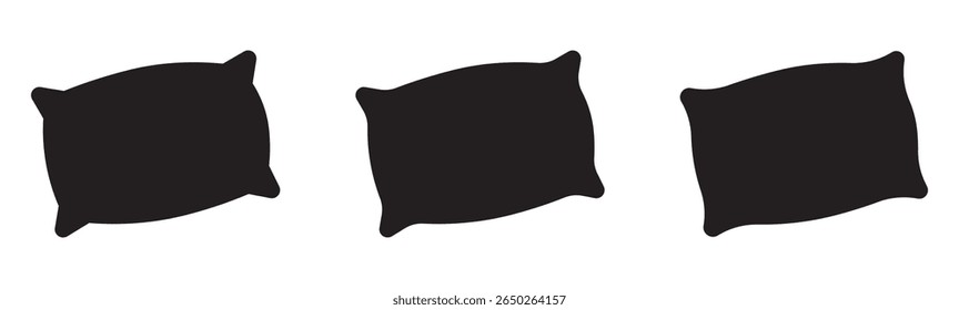 Pillow icon Vector logo set .  Comfortable fluffy pillow design vector. pillow icon vector design template elegant style. 