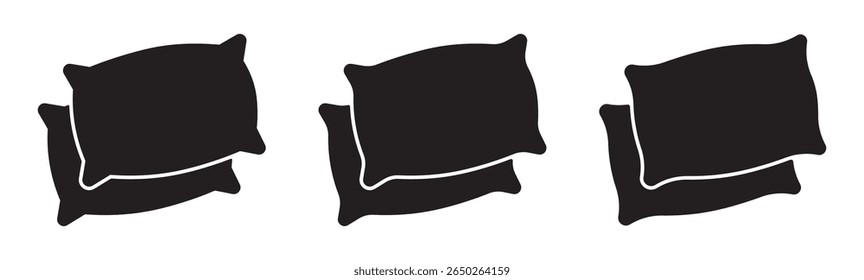 Pillow icon Vector logo set .  Comfortable fluffy pillow design vector. pillow icon vector design template elegant style. 
