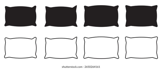 Pillow icon Vector logo set .  Comfortable fluffy pillow design vector. pillow icon vector design template elegant style. 