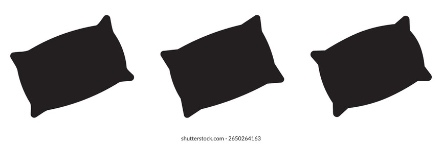 Pillow icon Vector logo set .  Comfortable fluffy pillow design vector. pillow icon vector design template elegant style. 