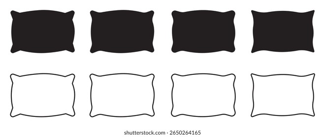 Pillow icon Vector logo set .  Comfortable fluffy pillow design vector. pillow icon vector design template elegant style. 