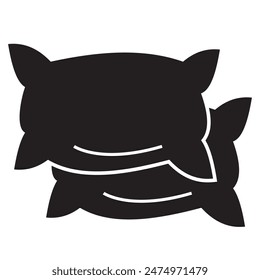 Vector del icono de la almohada sobre fondo blanco. Signo de almohada y símbolo de Ilustración vectorial.