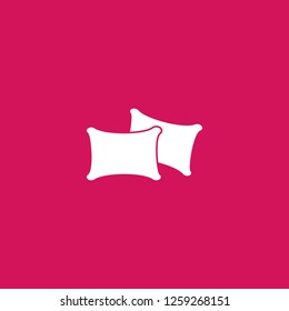 Pillow icon vector. Pillow sign on pink background. Pillow icon for web and app