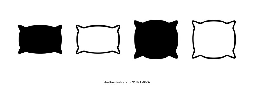 Vector de icono de almohada. Símbolo y signo de almohada. Cómoda almohada esponjosa