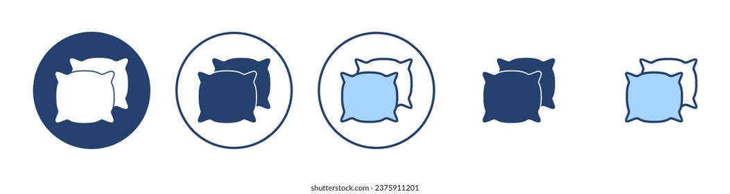 Vector de icono de almohada. Símbolo y signo de almohada. Cómoda almohada esponjosa