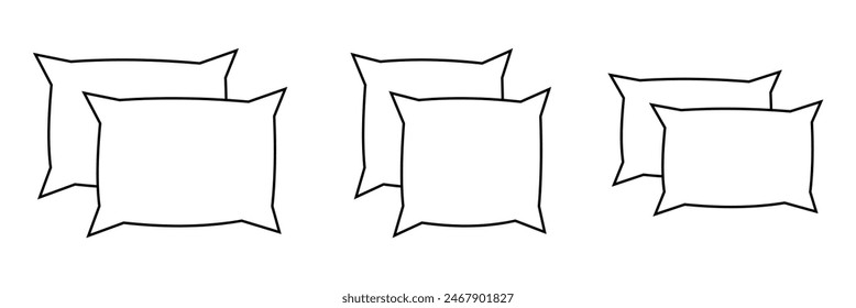  Pillow icon vector. Pillow sign and symbol. Comfortable fluffy pillow on white background.