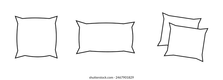  Pillow icon vector. Pillow sign and symbol. Comfortable fluffy pillow on white background.