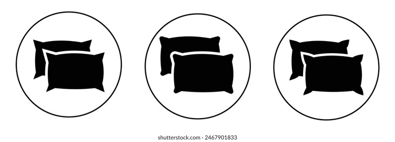  Vector de icono de almohada. Signo y símbolo de almohada. Cómoda almohada esponjosa sobre fondo blanco.
