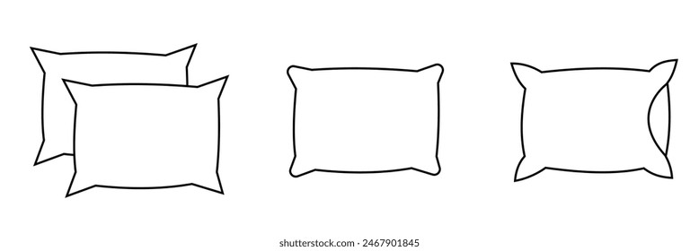  Pillow icon vector. Pillow sign and symbol. Comfortable fluffy pillow on white background.